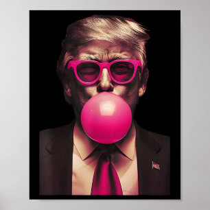 Pink Sungles Trump Bubble Gum Shirt 2024 Vote Pres Poster