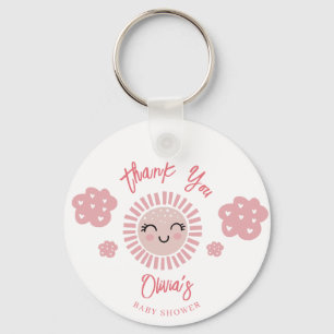 Pink Sunishine Girl Baby Shower  Key Ring