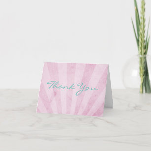 Pink Sunrays Wedding Thank You