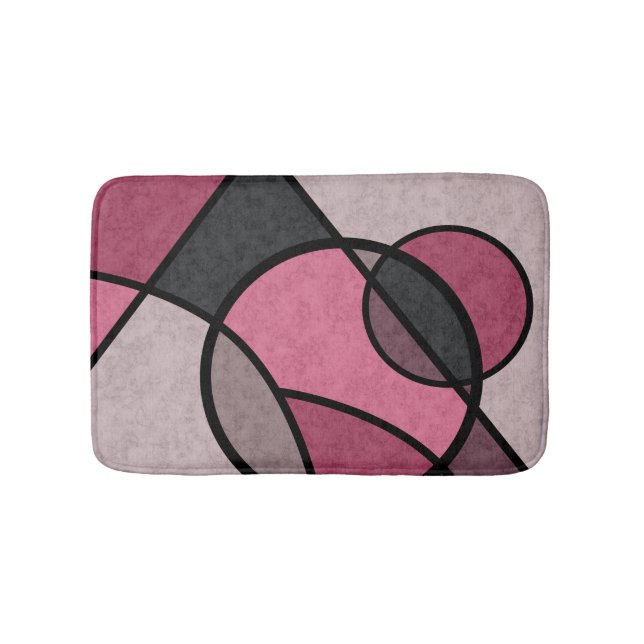 Pink sunrise , abstract bath mat (Front)
