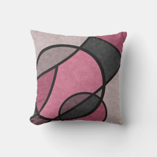 Pink sunrise , abstract outdoor cushion