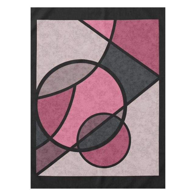 Pink sunrise , abstract tablecloth (Front)
