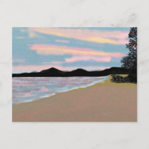 Pink Sunrise Beach Postcards