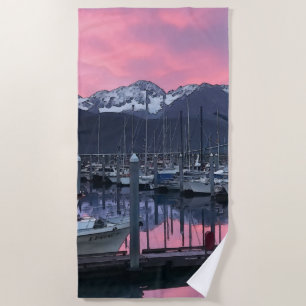 Pink Sunrise Boat Harbour 1 - Beach Towel