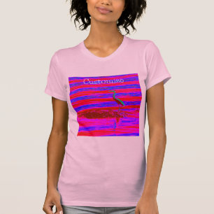 Pink sunrise heron design T-Shirt