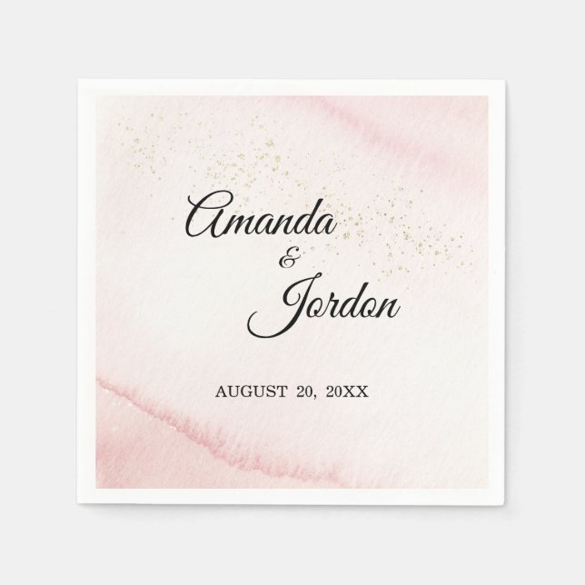 Pink Sunrise Mountain Coordinate Cocktail Napkin (Front)