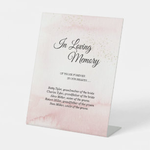 Pink Sunrise Mountain Coordinate In Loving Memory Pedestal Sign