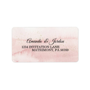 Pink Sunrise Mountain Coordinate RSVP Address Label