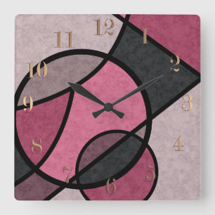 Pink sunrise square wall clock