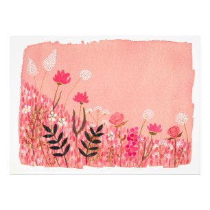 Pink Sunset Dreamscape Garden Landscape Scene Photo Print