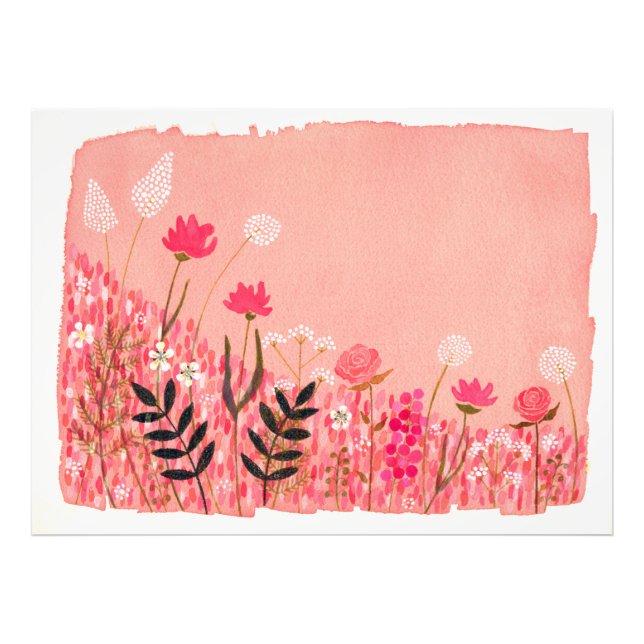 Pink Sunset Dreamscape Garden Landscape Scene Photo Print (Front)