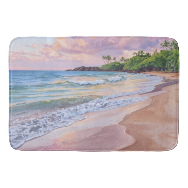 Pink Sunset Hawaii Bath Mat (Front)