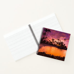 Pink Sunset Of Hawaii Beach Notebook