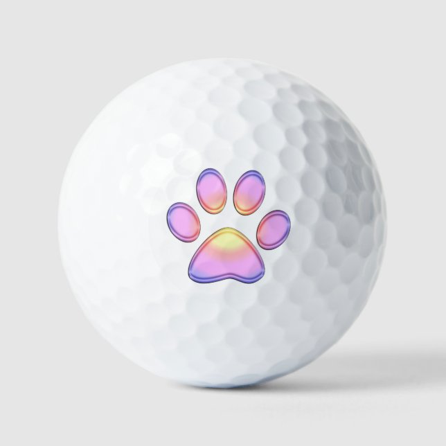 Pink Sunset Paw Golf Balls (Front)
