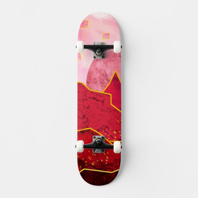 Pink Sunset Skateboard (Front)