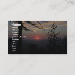 Pink Sunset With Pine Tree And Clouds At Yosemite, Business Card