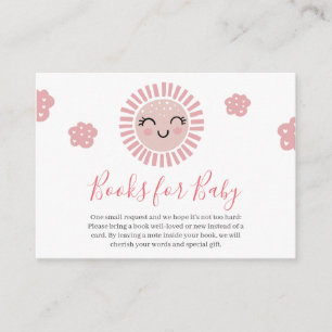 Pink Sunshine Baby Girl Shower Books for Baby  Enclosure Card
