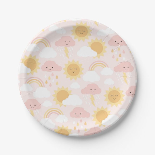 Pink Sunshine Party Plate (Front)