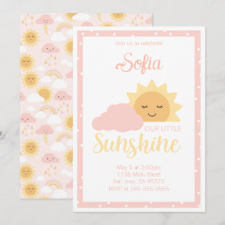 Pink Sunshine Theme Invitation