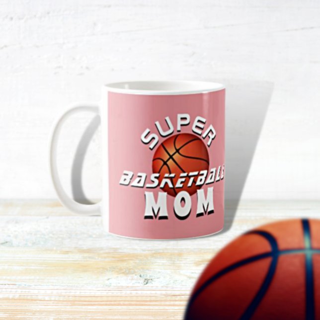 Pink Super Basketball Ball Mum Sporty Mother  Coffee Mug (Creator Uploaded)