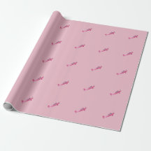 Pink Super Decathlon Aeroplane Wrapping Paper