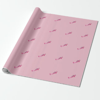 Pink Super Decathlon Aeroplane Wrapping Paper