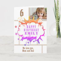 Pink Superhero Comic Speech Bubble Girl Birthday C