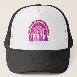 Pink Support squad Nana Breast Cancer Ribbon Rainb Trucker Hat