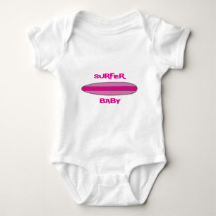 Pink Surfer Baby Bodysuit