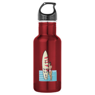 Pink Surfer Girl 532 Ml Water Bottle