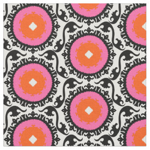 Pink Suzani Pattern Fabric