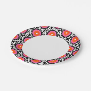 Pink Suzani Pattern Paper Plate