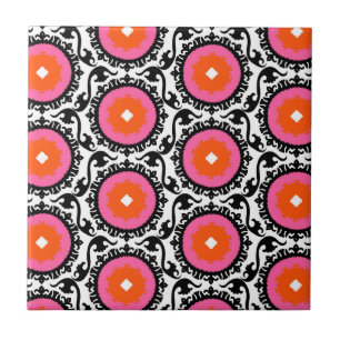 Pink Suzani Pattern Tile