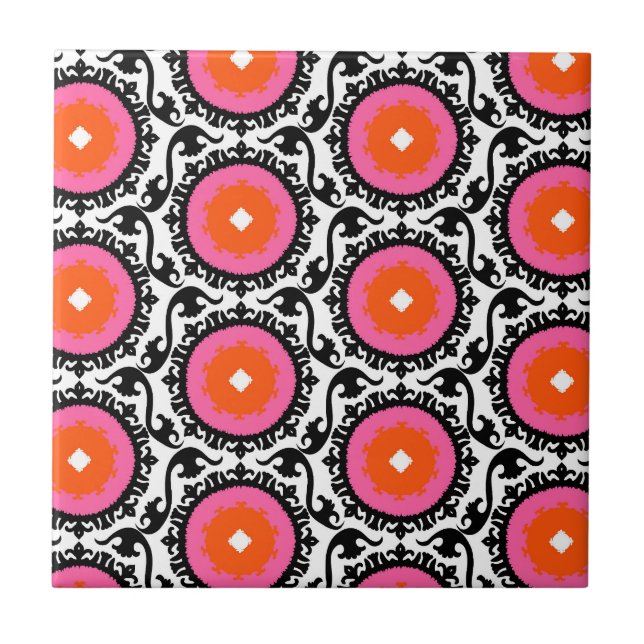 Pink Suzani Pattern Tile (Front)