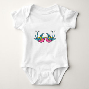 pink swallows baby bodysuit