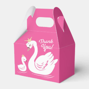 Pink Swan Birthday Party Favour Box
