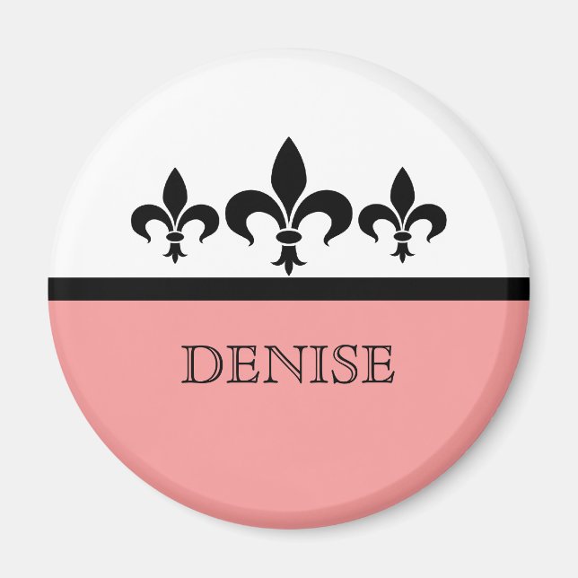 Pink Swanky Fleur De Lis Magnet (Front)