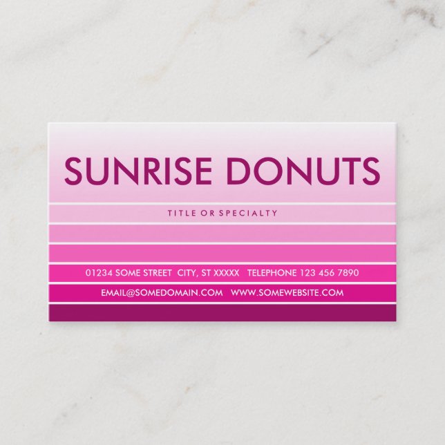 pink swatch DONUTS Business Card (Front)