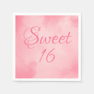 Pink Sweet 16 Birthday Napkin