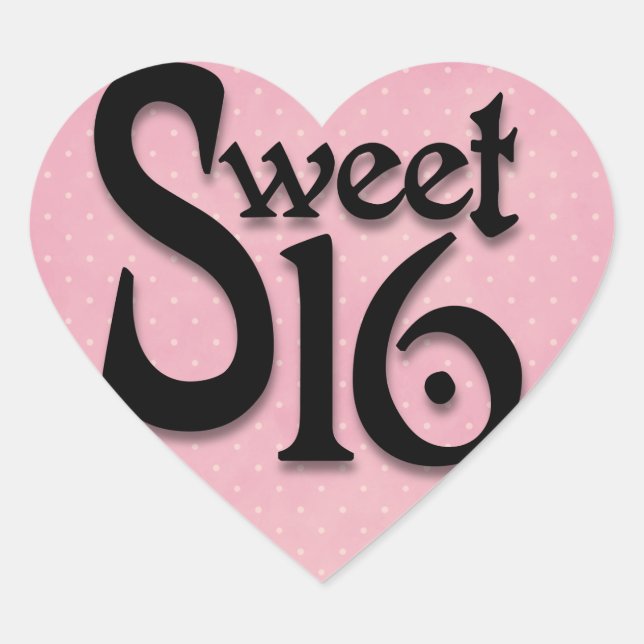 Pink Sweet 16 Birthday Stickers (Front)