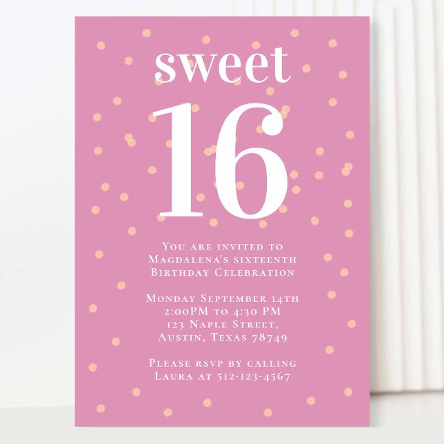 Pink Sweet 16 Invitation (Creator Uploaded)