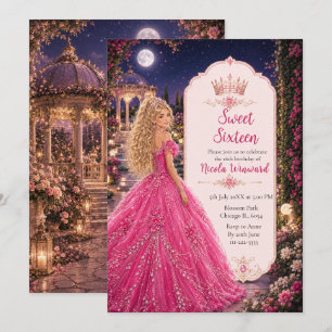 Pink Sweet 16 Royal Princess Invitation