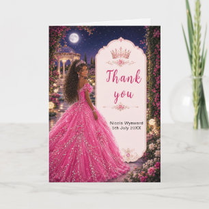 Pink Sweet 16 Royal Princess Thank You Card