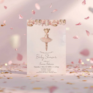 Pink Sweet Ballerina Baby Shower Invitation