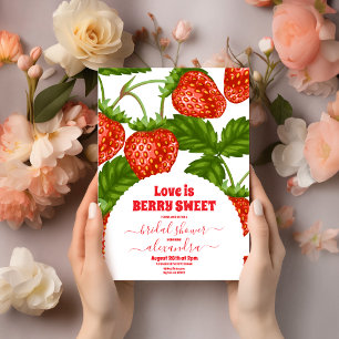 Pink Sweet berries bridal shower Invitation
