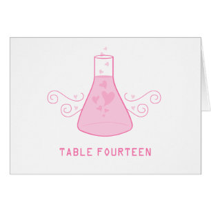 Pink Sweet Chemistry Table Number Card