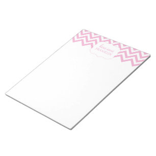Pink Sweet Chevron Personalised Large Notepad