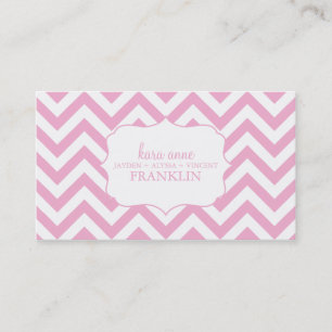 Pink Sweet Chevron Personalised Mummy Contact / Calling Card