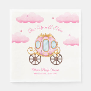 Pink Sweet Fairy Princess Carriage Baby Shower  Napkin