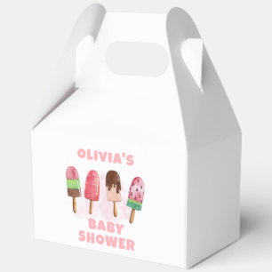 Pink Sweet Ice Cream Popcicle Baby Shower  Favour Box